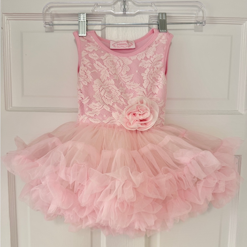 Baby Girl Pink Flower Tutu Dress Perfect Birthday Dress Size 12 Months NWOT